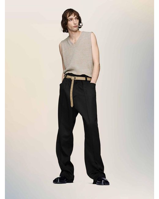 Maison Margiela Black Wool Dress Trousers for men
