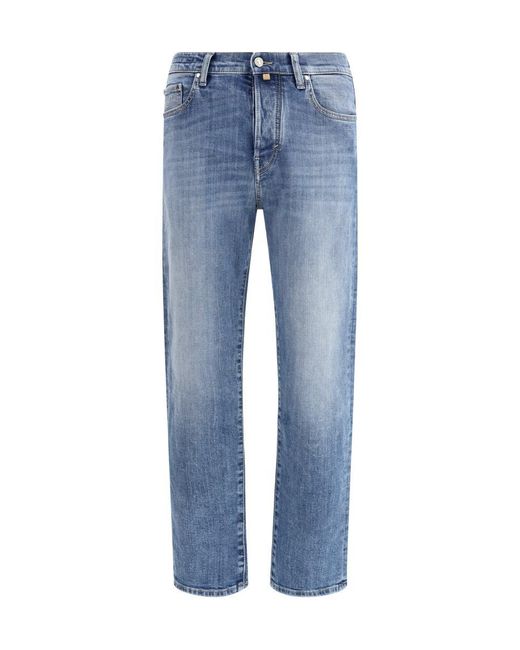 Jacob Cohen Blue Cotton Straight-Leg Jeans