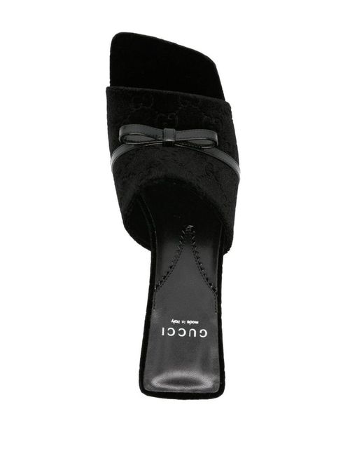 Gucci Black Velvet Sandal With Heel