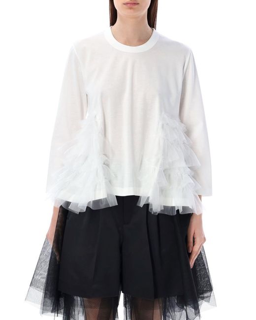 Noir Kei Ninomiya White Tulle Insert T-shirt