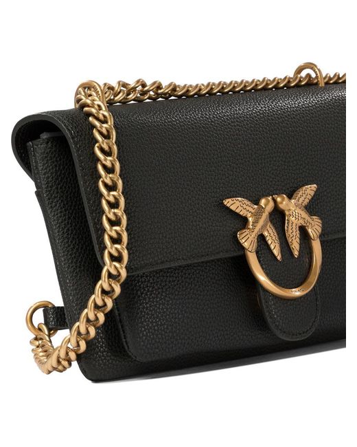 Pinko Black "Love One Soft Mini" Crossbody Bag