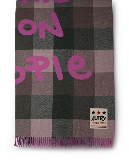 Autry Pink Multicolored Wool Blend Blanket for men