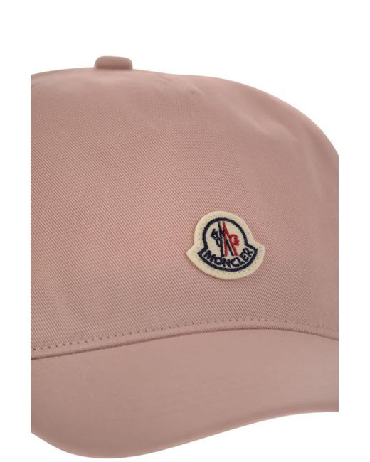 Moncler Pink Baseball Cap With Logo