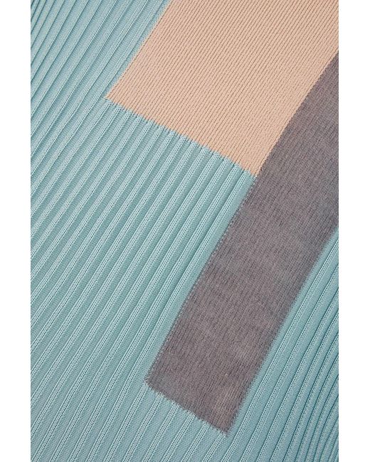 Fendi Blue Knit Vertical Stripes