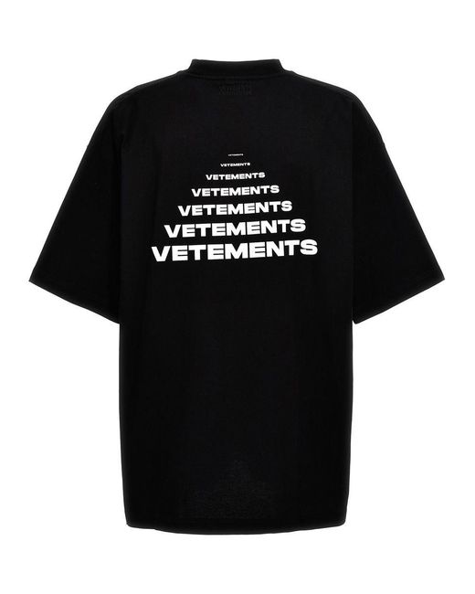 Vetements Black Logo Cotton T-Shirt