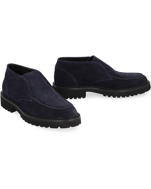 Doucal's Blue Suede Desert Boots for men