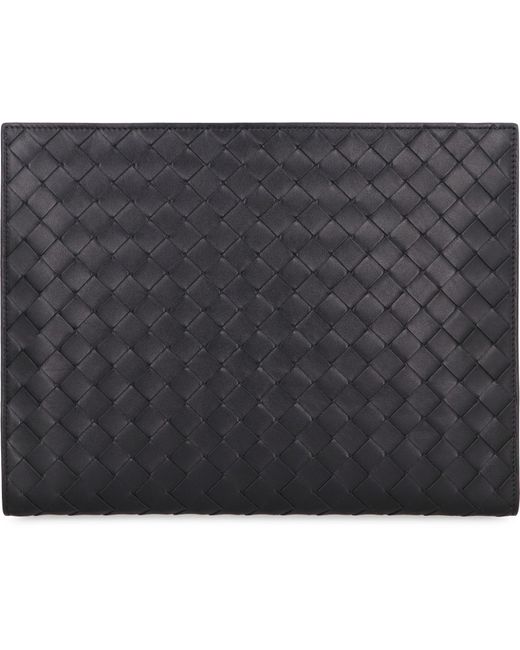Bottega Veneta Black Intrecciato Vn Document Case for men