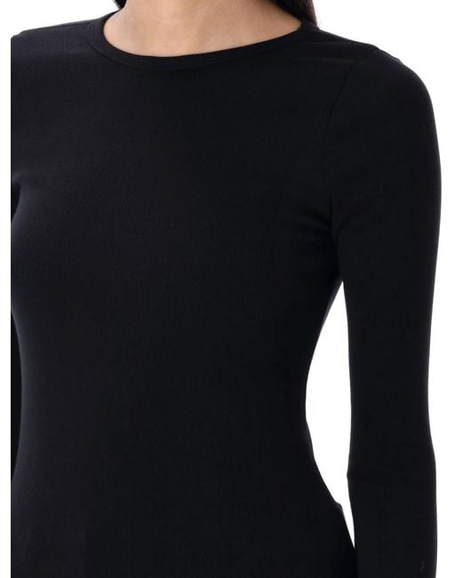 ÉTERNE Black Long Sleeve Fitted Top