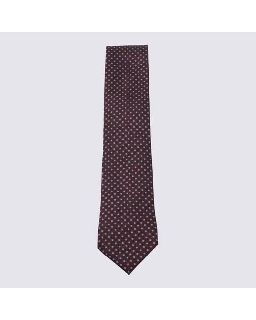 Zegna Purple Dark Silk Tie for men