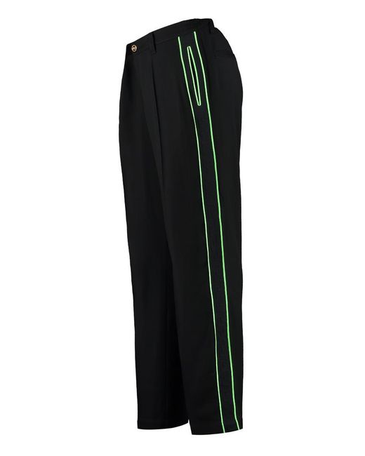 Versace Black Logoed Side Stripes Track-pants for men