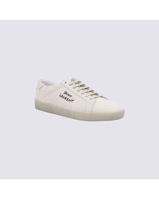 Saint Laurent White Leather Court Classic Sneakers for men