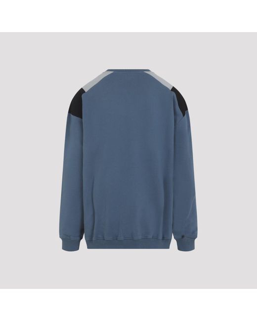 Martine Rose Blue Agean Cotton Panelled Sweatshirt for men