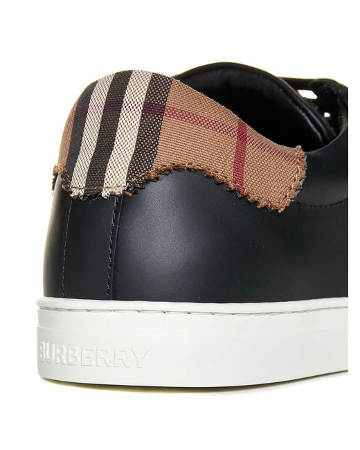 Burberry Multicolor Leather, Suede And Vintage Check Cotton Sneakers for men