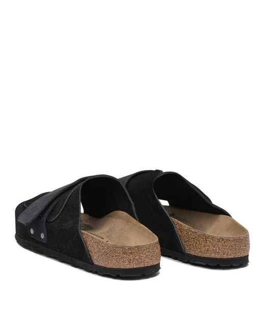 Birkenstock Black "Kyoto" Slides for men