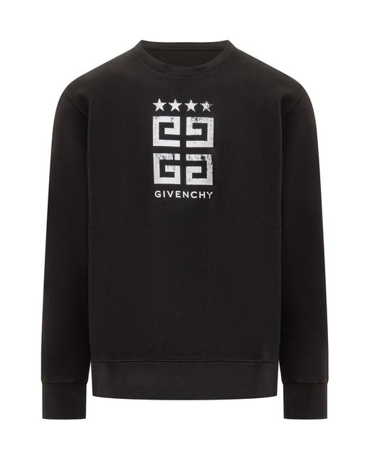 Givenchy Black Stars 4g Sweatshirt In Gauzed Fabric for men