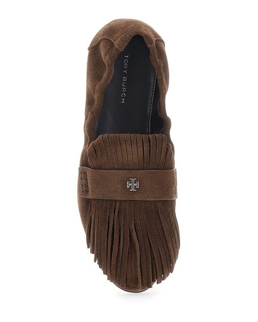 Tory Burch Brown Slip On Loafers