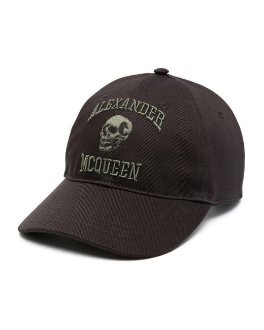 Alexander McQueen Black Logo-embroidered Cap for men