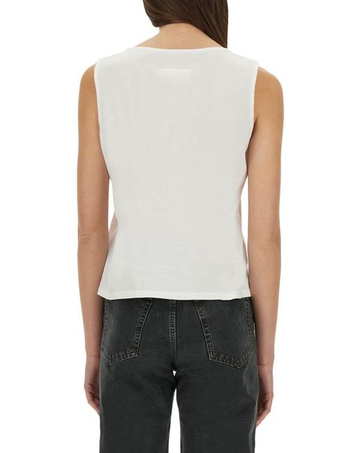 MM6 by Maison Martin Margiela White Cotton Tank Top