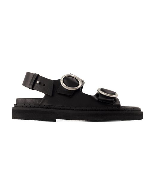 AMI Black Fussbet Sandals
