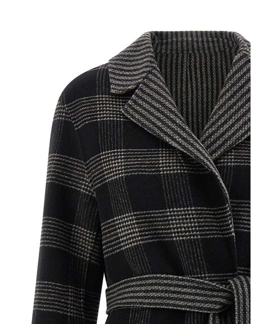 Twinset Black Reversible Coat With Double Cloth