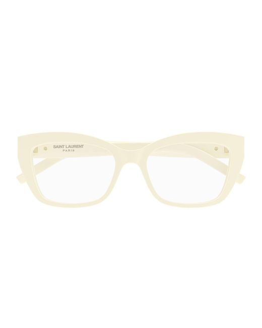 Saint Laurent Sl M117 Linea Monogram Eyeglasses in Natural | Lyst UK