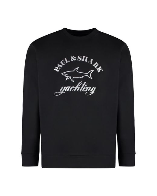 Paul & Shark Black Cotton Crew-Neck Sweatshirt for men