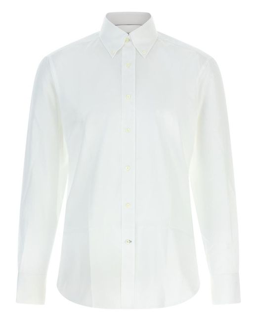 Brunello Cucinelli White Button-Down Shirt for men