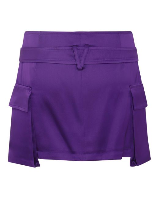 Versace Purple 'medusa '95' Cargo Mini-skirt