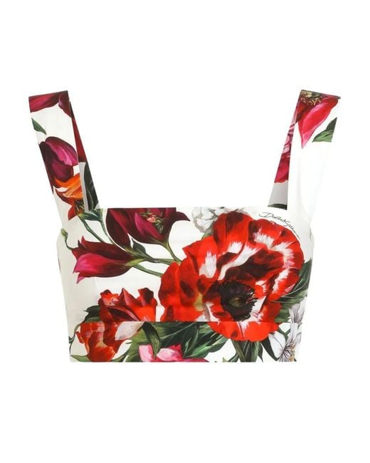 Dolce & Gabbana Red Floral Top