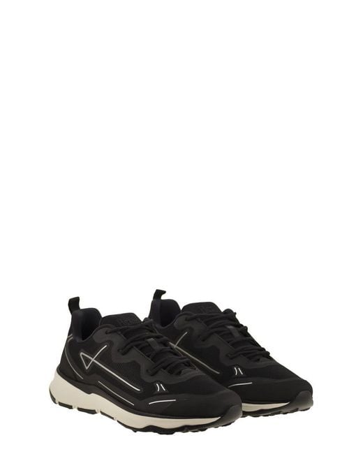 Herno Black Nylon Trainers With Rubberised Details for men
