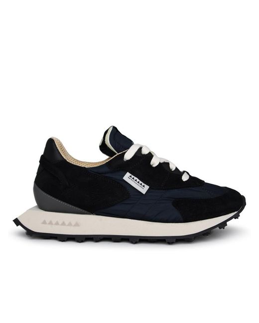 RUN OF Black Two-tone Suede Blend Sneakers for men