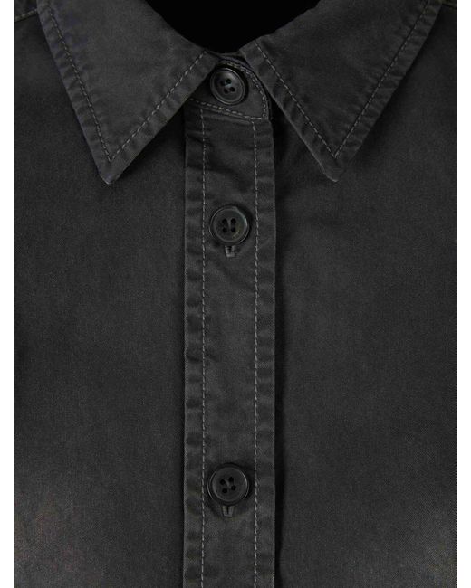 Alexander Wang Black Cropped Denim Shirt