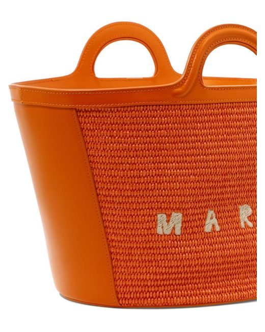 Marni Orange Tropicalia Small Tote Bag