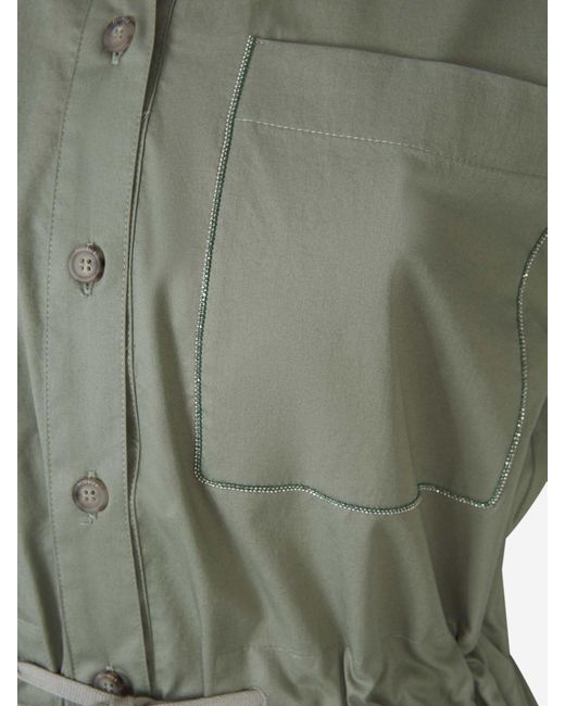 Peserico Green Pockets Mini Dress