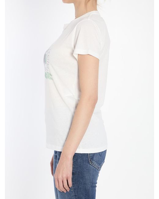 Saint Laurent White Musical Festival Print T-Shirt