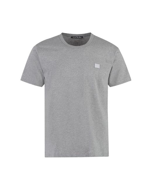 Acne Gray Cotton Crew-neck T-shirt for men