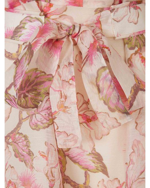 Zimmermann Pink Floral Midi Dress