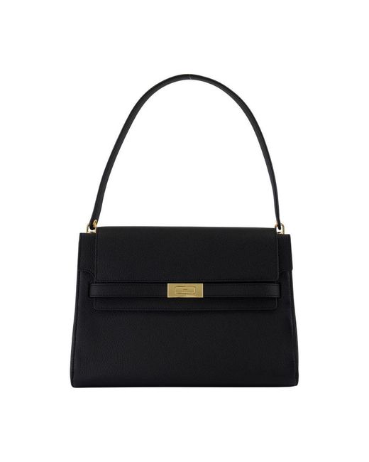 Tory Burch Black Lee Radziwill Large Shoulder Bag