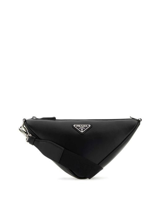 Prada Saffiano Leather Triangle Bag in Black for Men