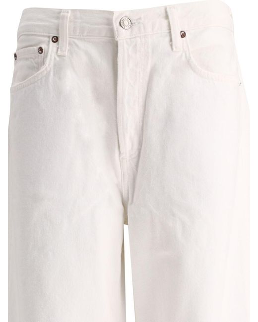 Agolde White "low Slung Baggy" Jeans