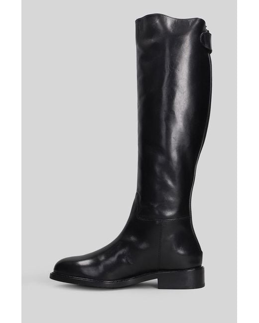 METISSE Black Low Heels Boots