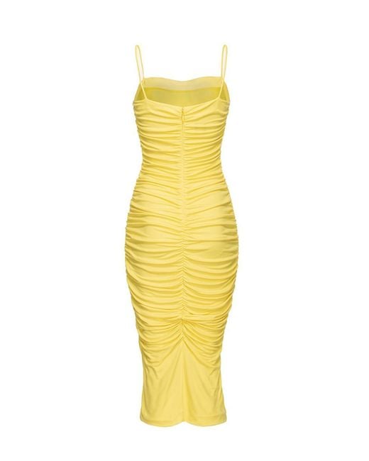 Pinko Yellow Midi Dress