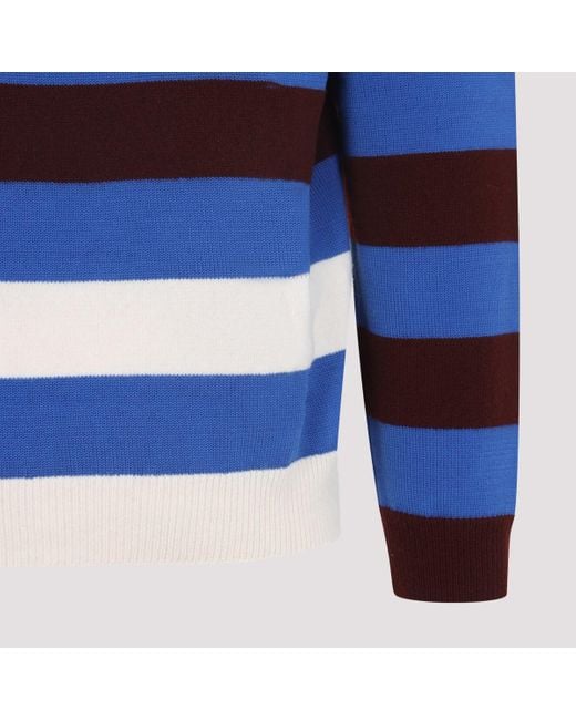 Paul Smith Blue Bold Striped Crew Neck Pullover for men