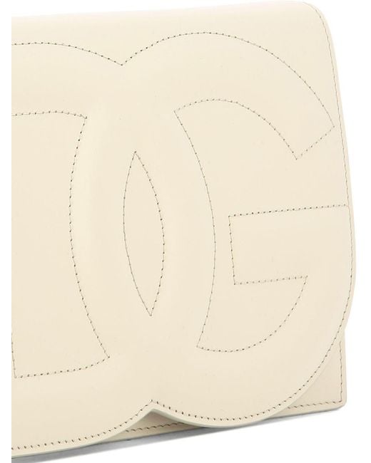 Dolce & Gabbana Natural "dg Logo" Crossbody Bag