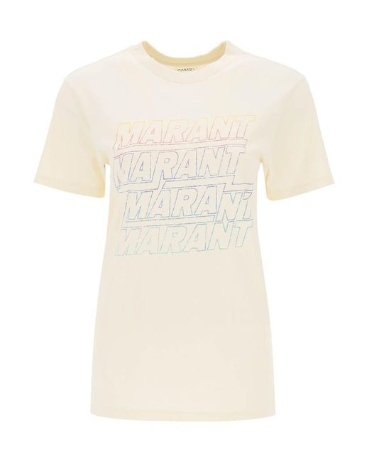 Isabel Marant Natural Isabel Marant Etoile Zoeline T-shirt With Logo Print