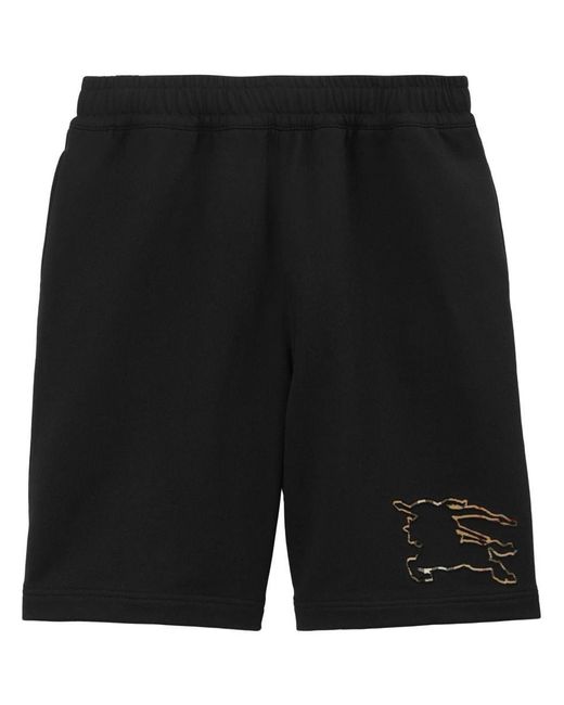 Burberry Black Ekd-motif Cotton Shorts for men