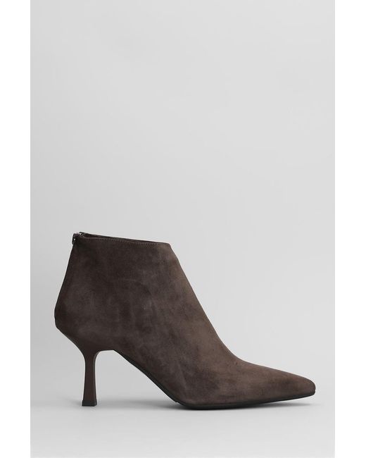 GISÉL MOIRÉ Brown Elise High Heels Ankle Boots