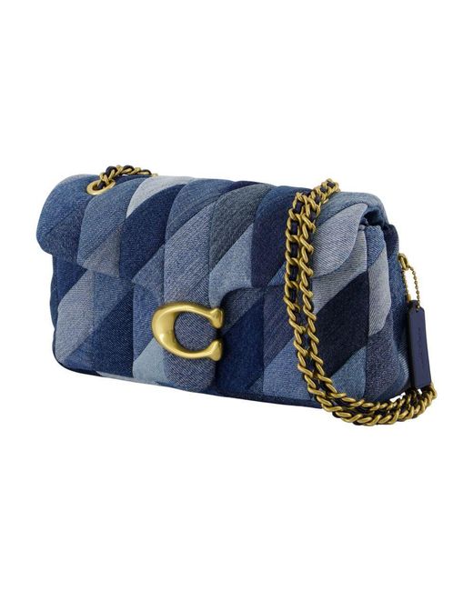 COACH Blue Patchwork Denim Tabby Shoulder Bag 26