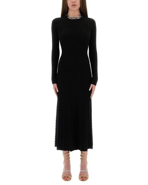 Rabanne Black Long Wool Dress