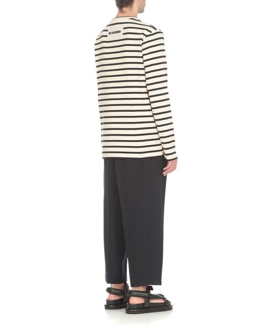 Jil Sander Black Multi Stripe Sweatshirt for men